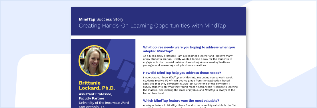 Hands-On Kinetic Learning with MindTap [SUCCESS STORY]
