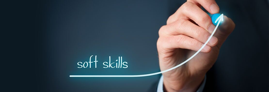 image of hand spelling the words soft skills