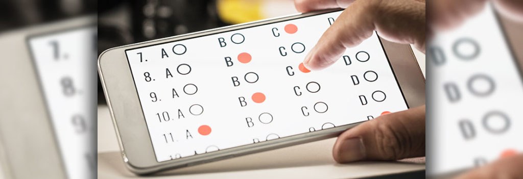 Multiple Choice test on a smartphone