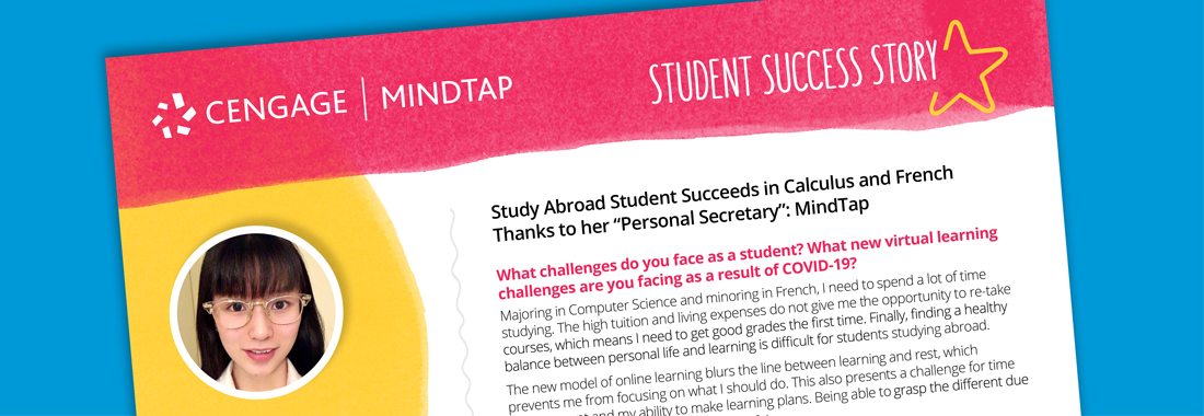 MindTap Student Success Story Image