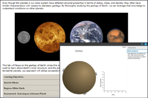 Example of Virtual Astronomy Labs module in WebAssign