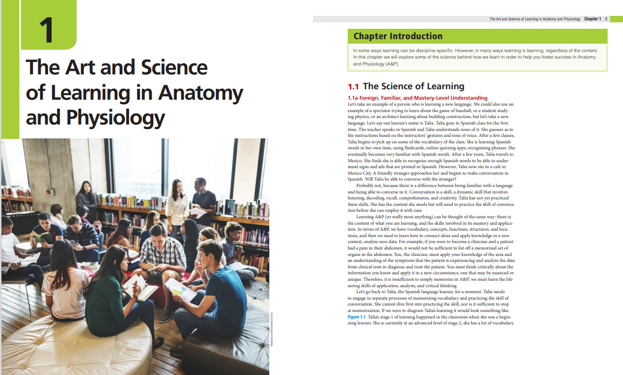 Anatomy and Physiology Preview Page Chapter 1 The Art and Science of Learning in Anatomy and Physiology
