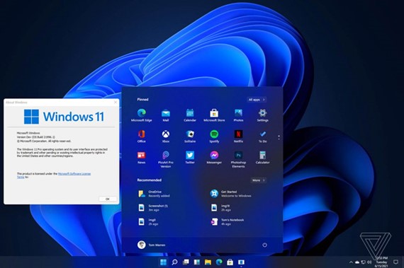 image of dark mode in the new Windows 11
