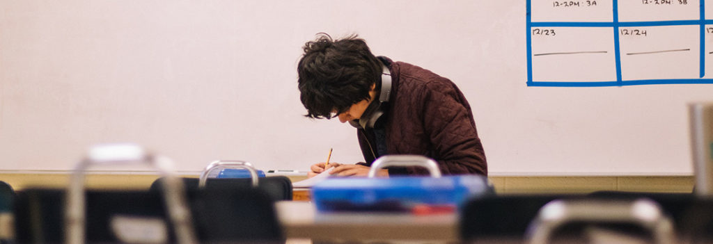 Student Taking a Test in Class