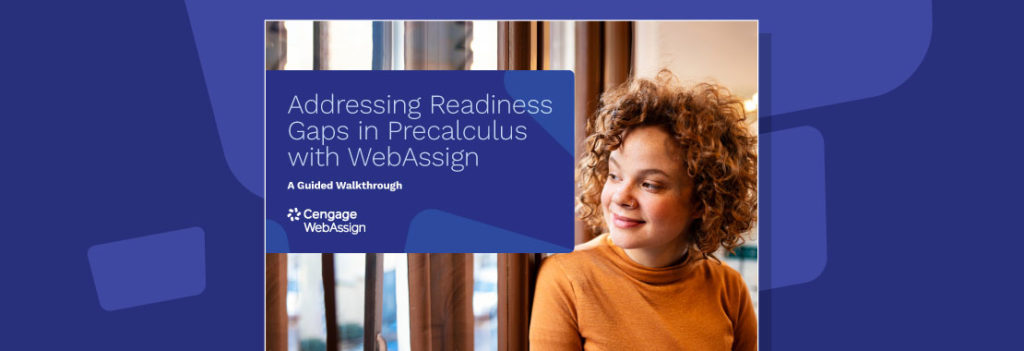 A screenshot of the "Addressing Readiness Gaps in Precalculus with WebAssign: A Guided Walkthrough" guide cover
