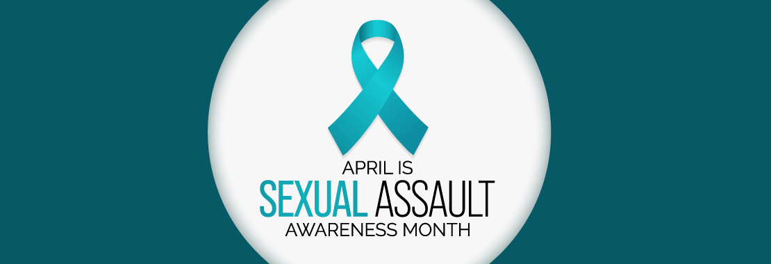 sexual assault awareness month banner and ribbon