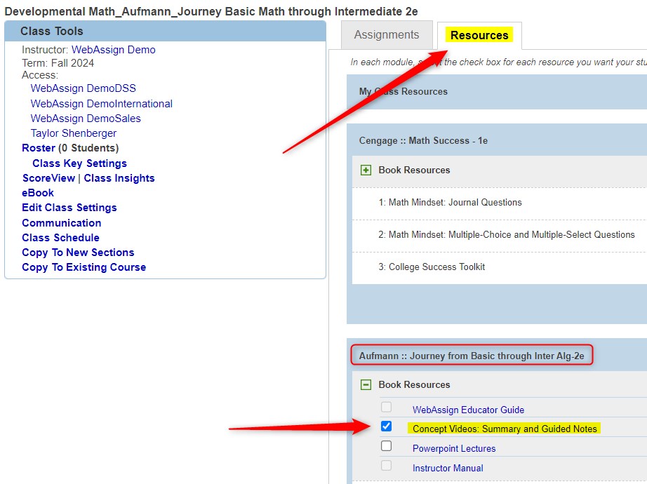 How to Use New Math Concept Videos in Your WebAssign Course