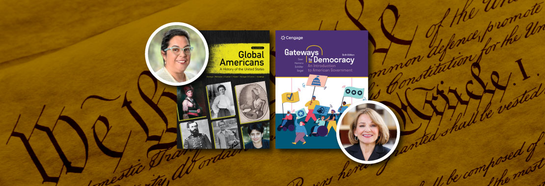 Wendy J. Schiller and Dr. María E. Montoya pictured next to their textbook cover images.