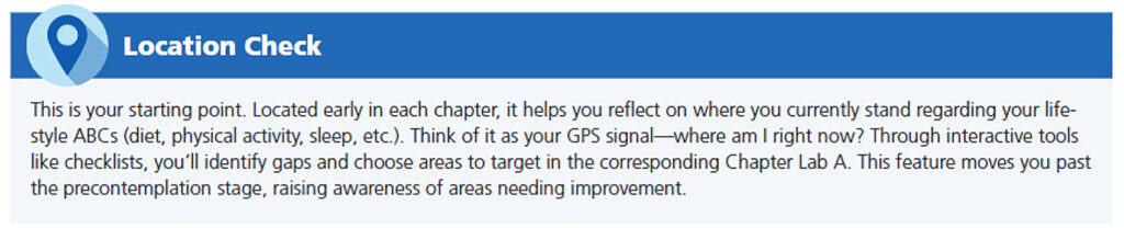 Location Check feature in "Principles and Labs for Fitness and Wellness"